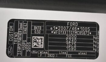 Ford Transit Custom Trend 2.0 TDCi 96 kW/130PS L1H1 / 21 270 km _ Regálový systém Sortimo + podlaha full