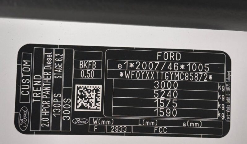 Ford Transit Custom Trend 2.0 TDCi 96 kW/130PS L1H1 / 21 270 km _ Regálový systém Sortimo + podlaha full